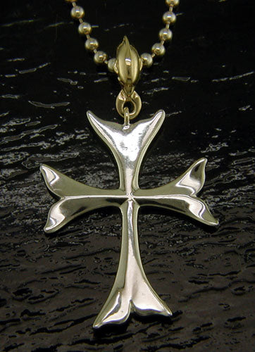 14K/SS Whale Tail Cross