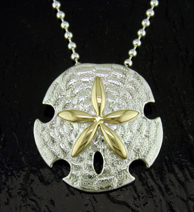 14K/SS Medium Sand Dollar Pendant