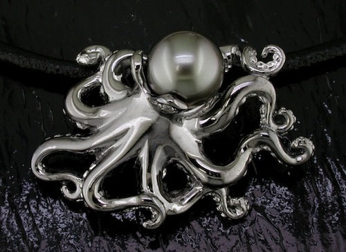 Black Rhodium Octopus Pendant