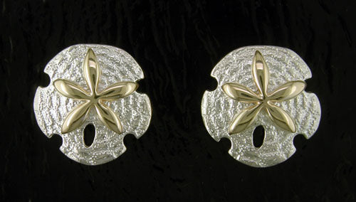 14K/SS Sand Dollar Post Earring